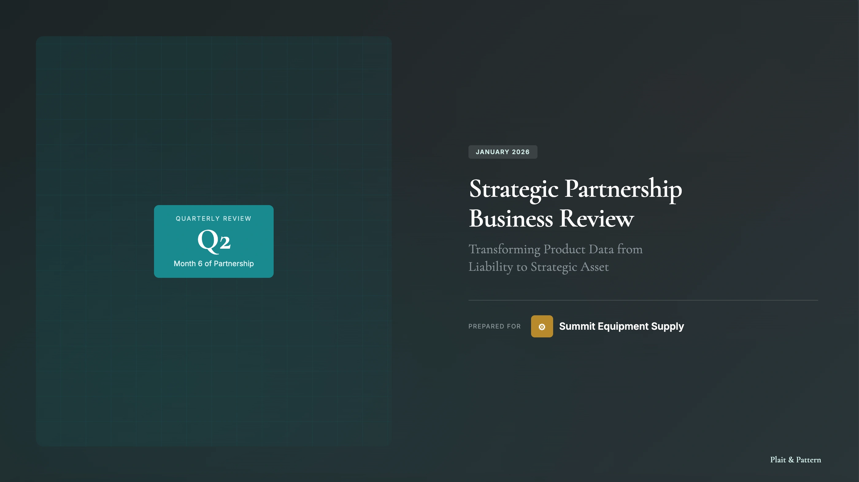 Strategic Partnership quarterly review sample slide